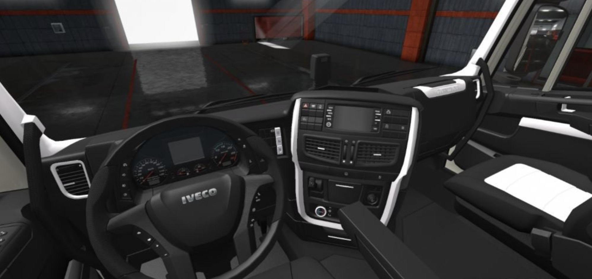 ETS2 Iveco Hi Way Luxury Black White Interior 1 36 X Euro Truck