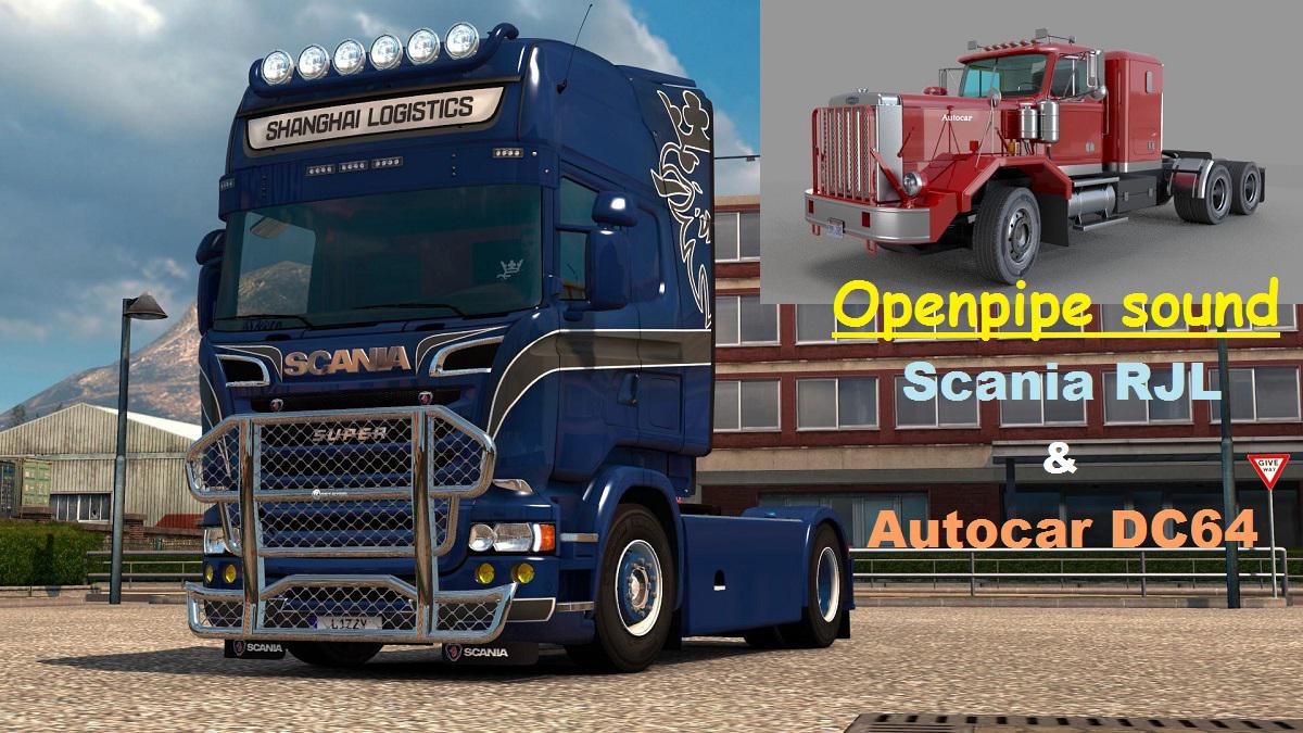 Ats Openpipe Sound Scania Rjl Autocar Dc V X American