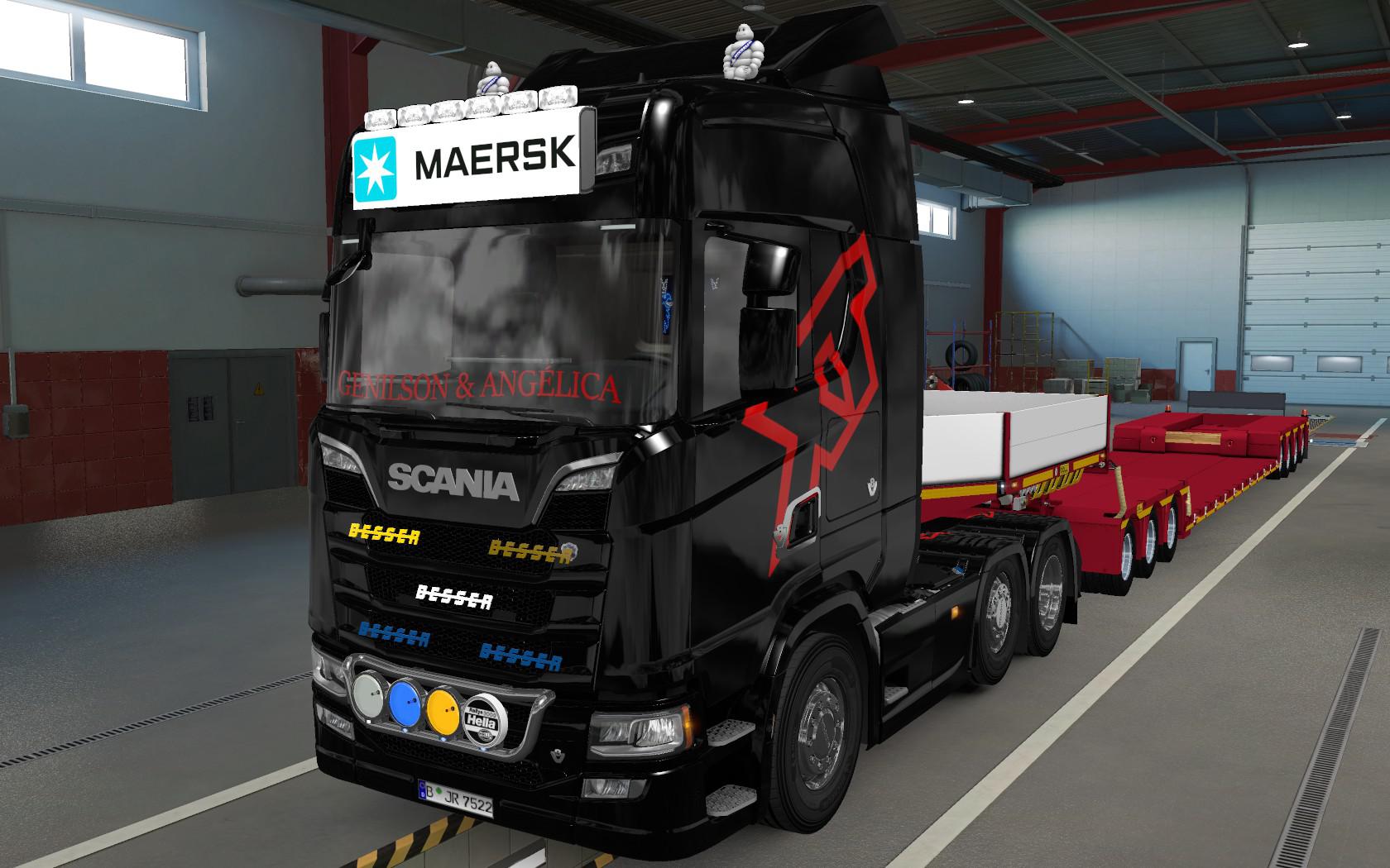 Ets Big Lightbox Scania R And S Maersk White X Euro