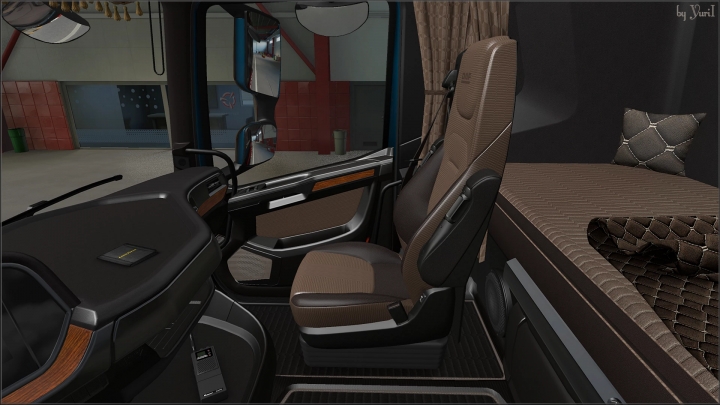 Ets Dark Brown Interior For Daf Xg V X Euro Truck