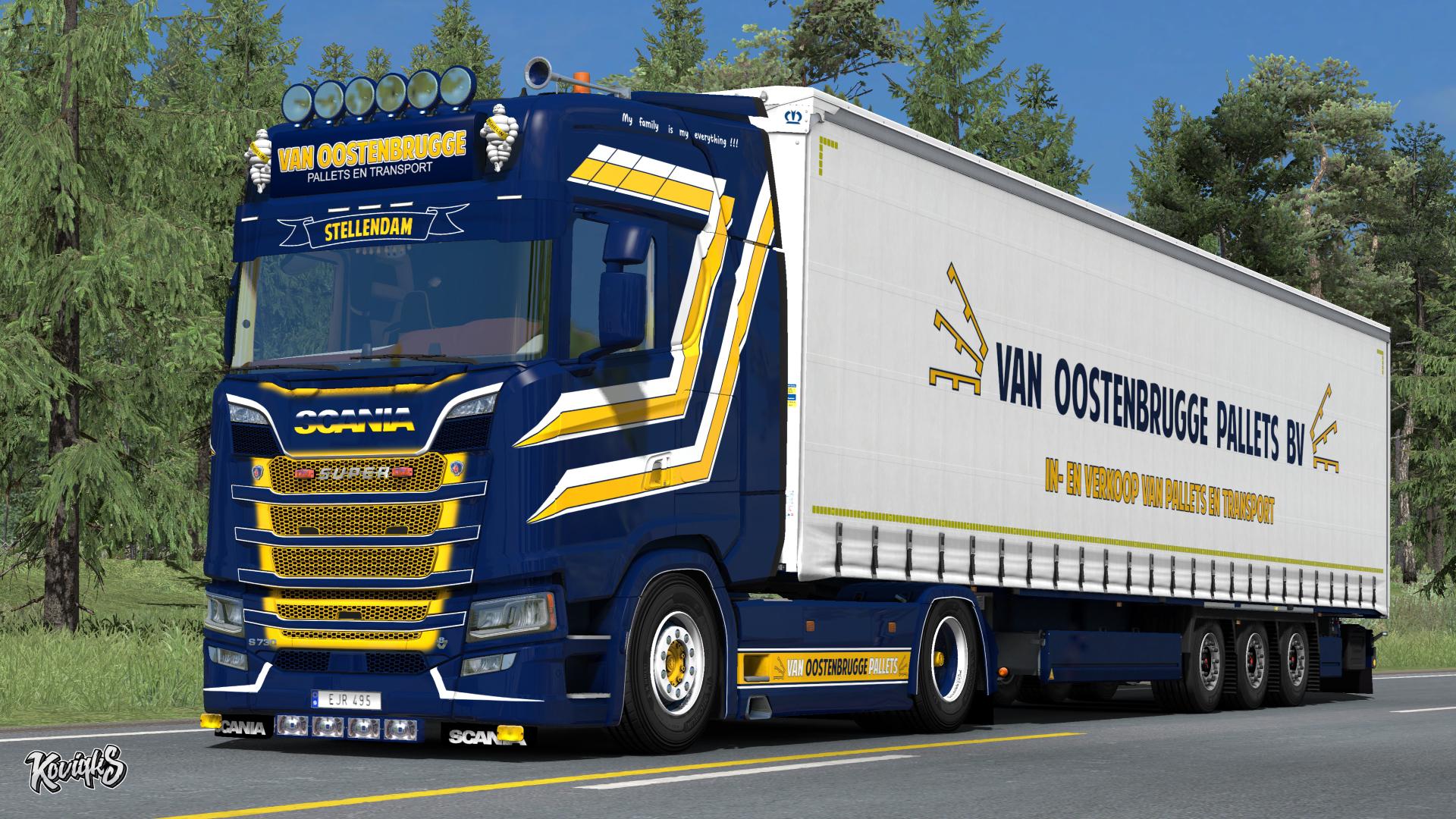 ETS2 Scania S NextGen Van Oostenbrugge Combo Skin Pack 1 37 X