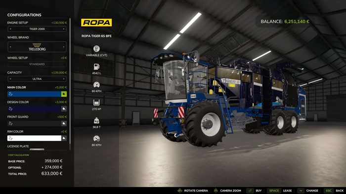 FS25 - Ropa Tiger 6S Big Field Edition V1.0