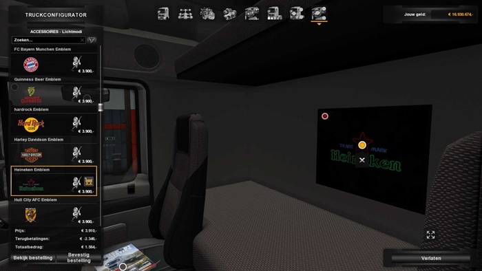 ETS2 - Interior Light & Emblems V25.03