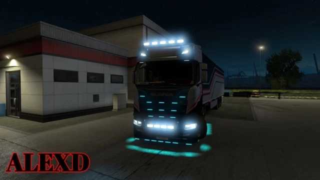 ETS2 - Alexd Flare and 10.000 K Lights for All Trucks V1.0