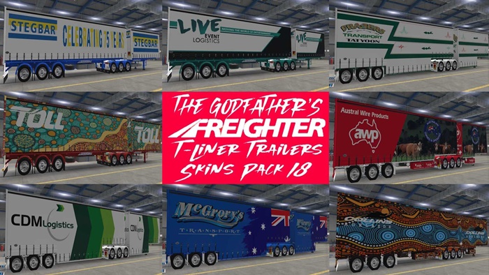 ATS - The Godfathers Freighter T-Liner Trailer Skins Pack 18