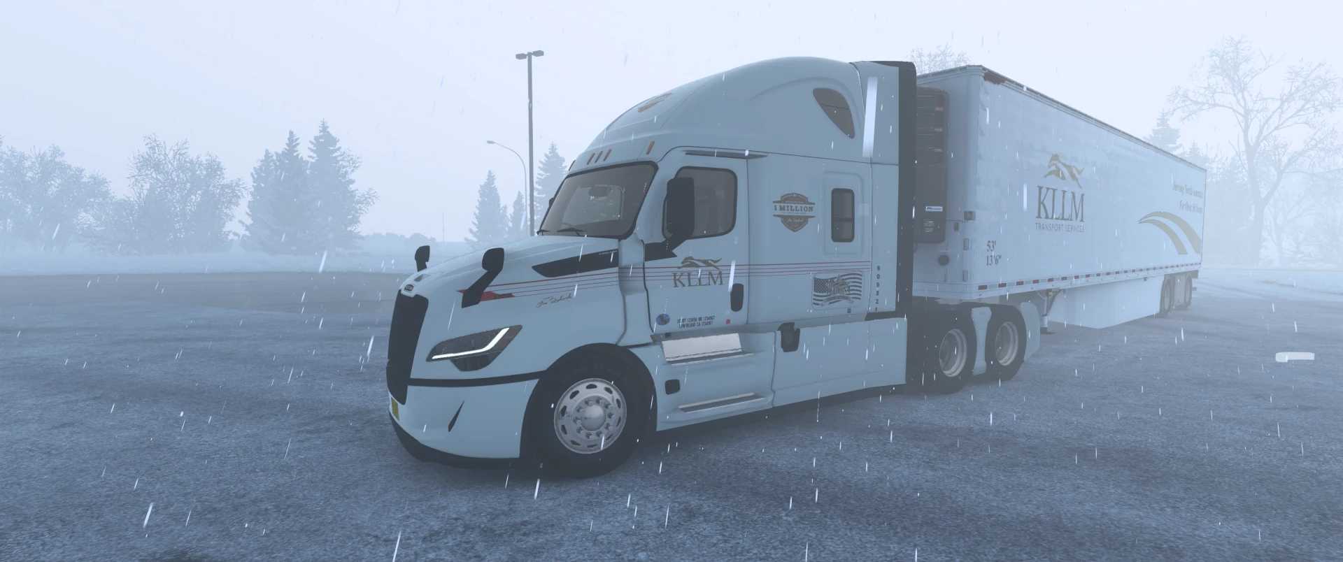 ATS - Freightliner Cascadia RR Cab KLLM Skin White V1.0