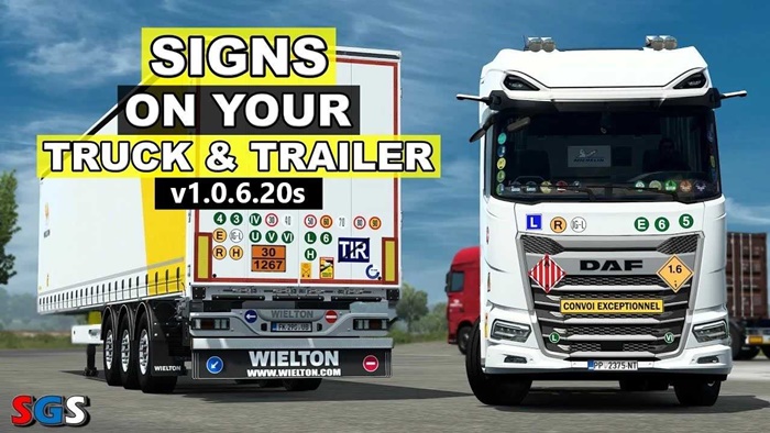 ETS2 - Signs on Your Truck and Trailer V1.0.6.20s