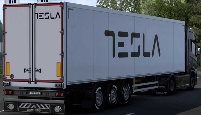 ETS2 - Tesla Skin (SCS Box Trailer) V1.0