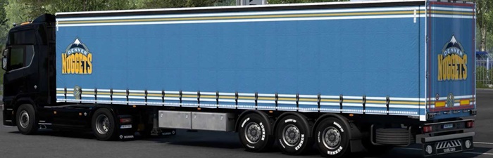 ETS2 - Denver Nuggets Skin (SCS Box Trailer) V1.0