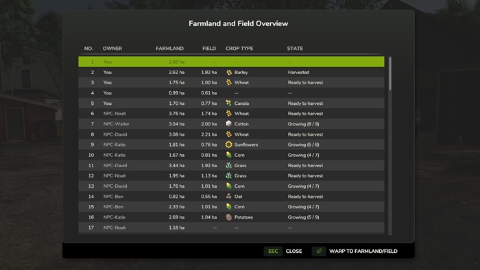 FS25 - Farmland Overview V1.0