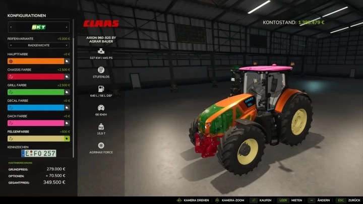 FS25 - Claas Axion 900 Multicolor V1.0.0.2