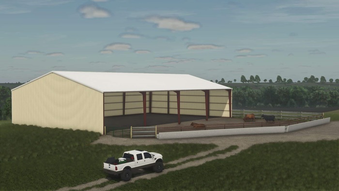 FS25 - Large Metal Frame Shed V1.0