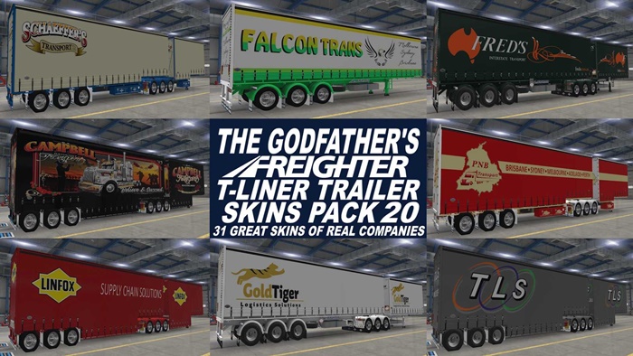 ATS - The Godfathers Freighter T-Liner Trailer Skins Pack 20 V1.0