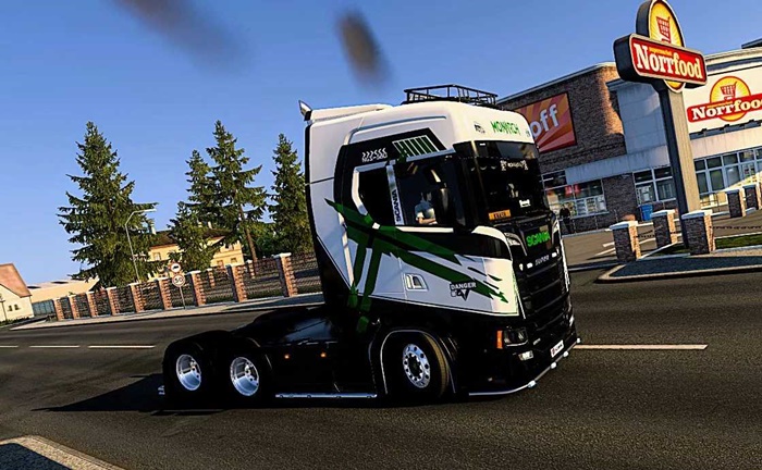 ETS2 - Scania S Green X Blue Stripes Skin V1.0