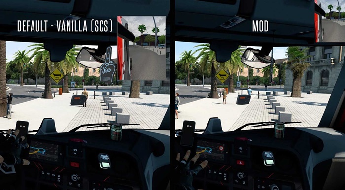 ETS2 - Top Corner & Small Mirrors No Frame Version V1.54