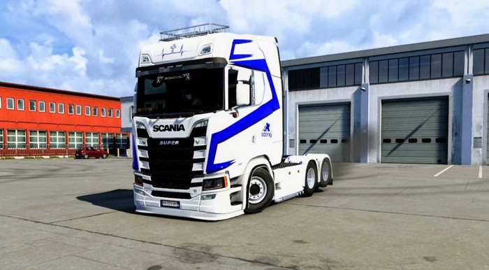 ETS2 - Scania S Adonai Skin (Blue, Red and Grey) V1.0