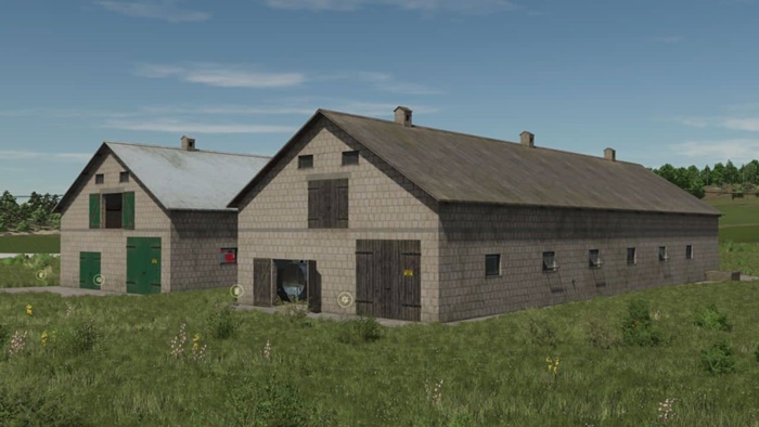 FS25 - Big White Cow Barn V1.1