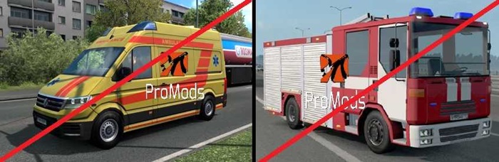 ETS2 - Promods Generic Ambulance & Firetruck Disabled V1.0