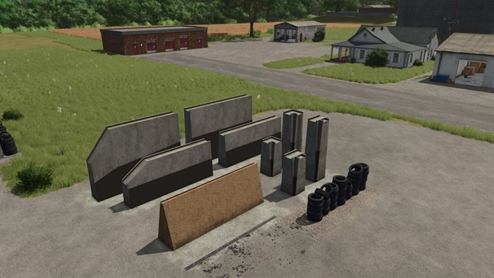 FS25 - Bunker Wall Set V1.0