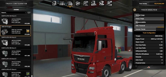 ETS2 - 2000HP Engine for All Trucks V1.0