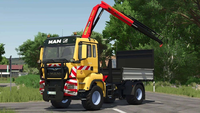 FS25 - MAN TGS 18.500 TP Bed Truck & Crane V1.0