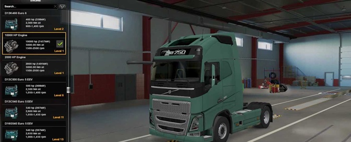 ETS2 - 10000HP Engine for All Trucks V1.0
