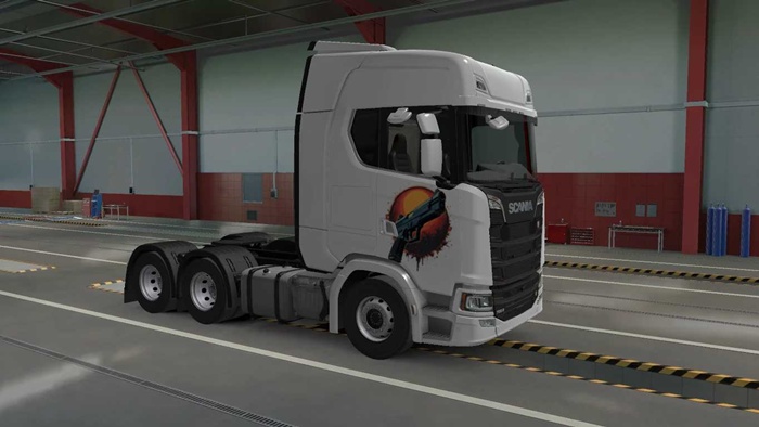 ETS2 - Gun Sticker Skin for Scania 2016 V1.0