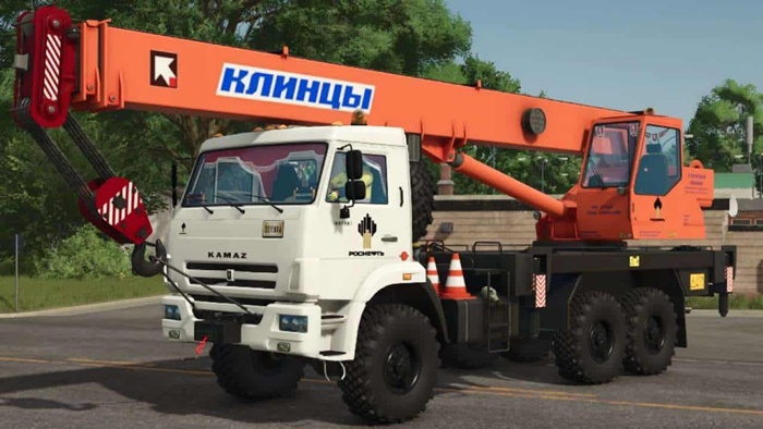 FS25 - Kamaz Klintsy 6×6 Crane Truck V1.0