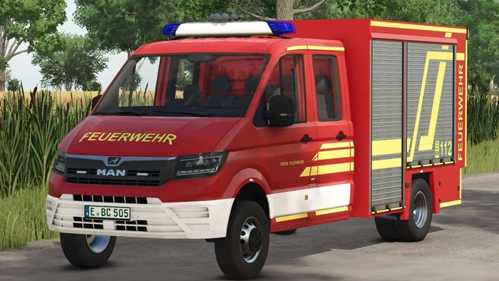 FS25 - MAN TGE TSF-W Truck & Stema Trius Firefighter Trailer V1.0