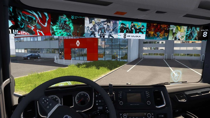 ETS2 - Kaiju No 8 Scania Window Sticker Pack V1.0