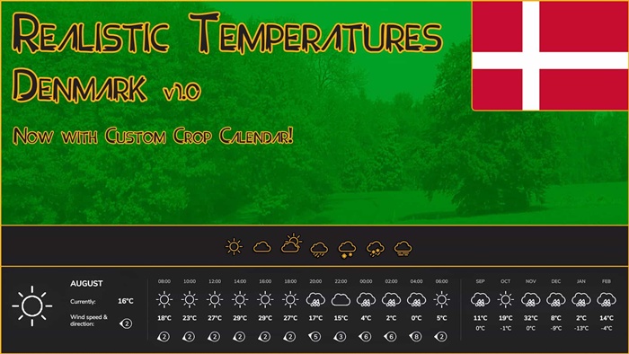 FS25 - Realistic Temperatures – Denmark V1.0
