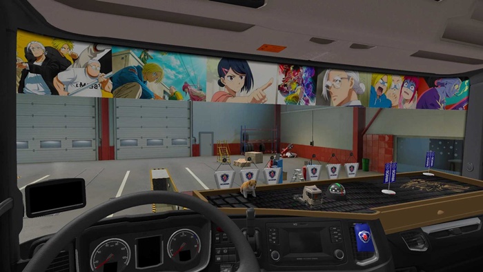ETS2 - Sakamoto Days Scania Window Sticker Pack V1.0