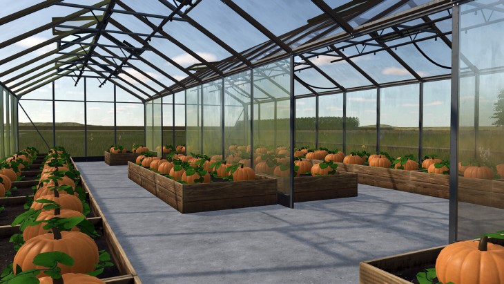 FS25 - Pumpkin Melon Watermelon Greenhouses V1.0