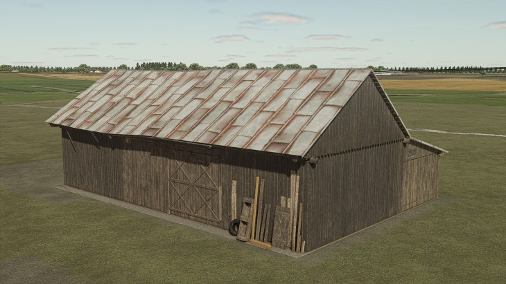 FS25 - Wood Cow Barn V1.0