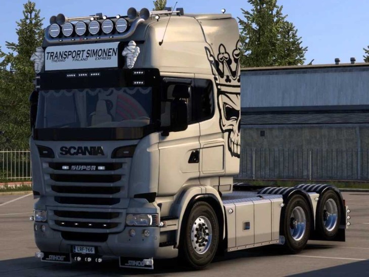 ETS2 - Bad Skull Scania R Topline RJL Skin V1.0