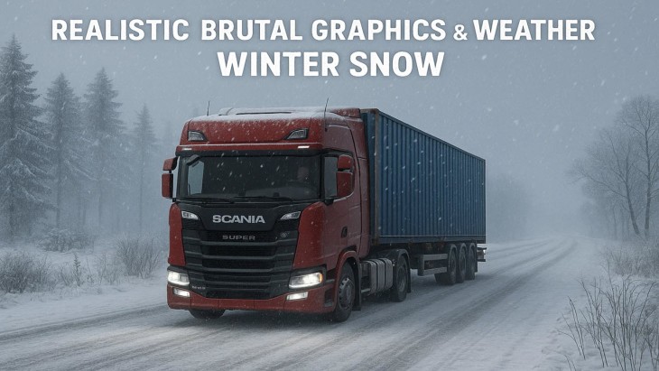 ETS2 - Realistic Brutal Graphics & Weather Winter Snow V2.3.1 – Hot Fix