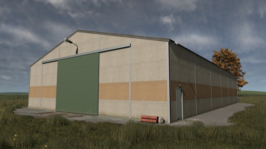 FS25 - Concrete Panel Grain Shed V1.0