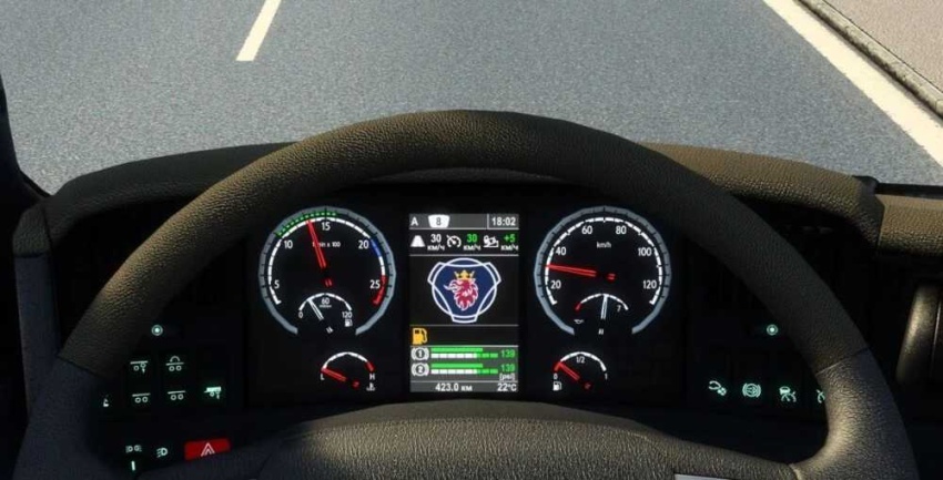 ETS2 - Scania R 2009 and Streamline Improved Dashboard V1.56