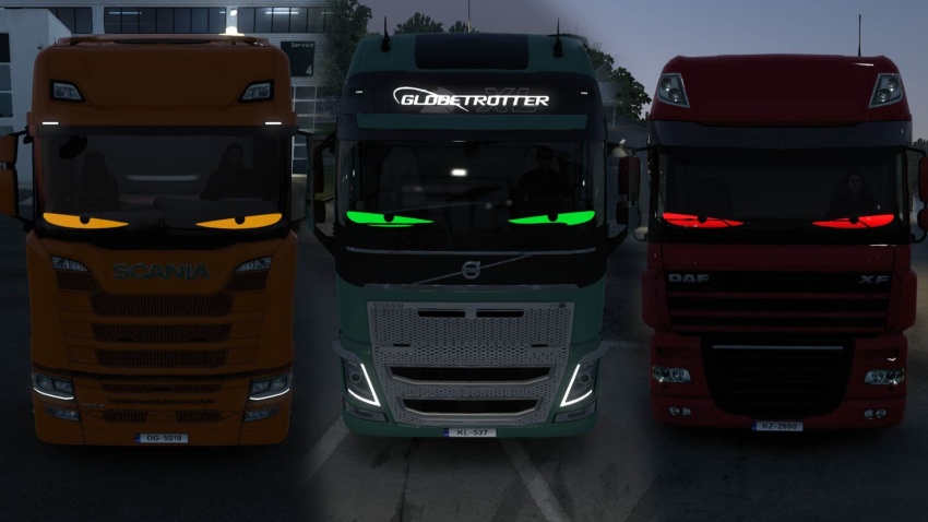 ETS2 - Animated LED Window Eyes V1.4