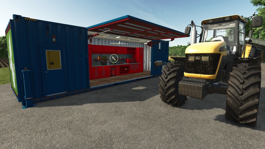 FS25 - Placeable Container Garage V1.0.0.1