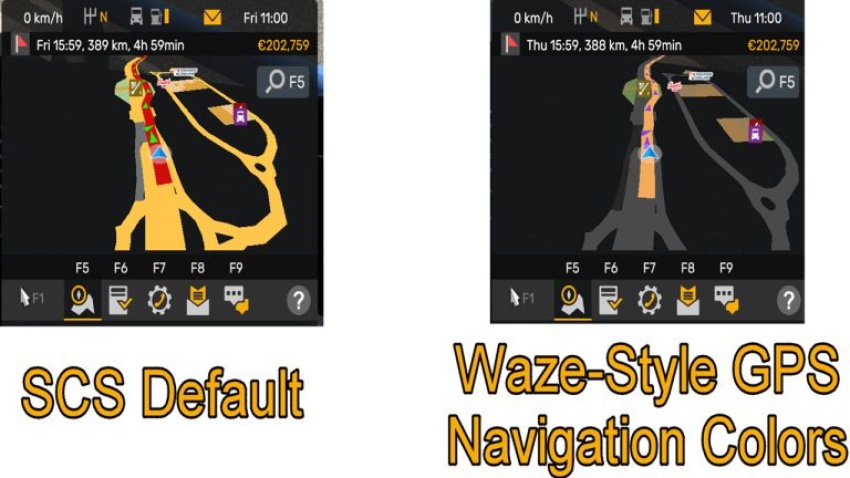ATS - Waze-Style GPS Navigation Colors V1.8