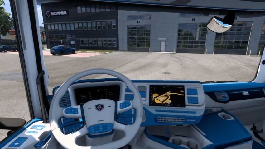 ETS2 - Insanux White/Blue + Orange/Black S16 Super Interior V1.57