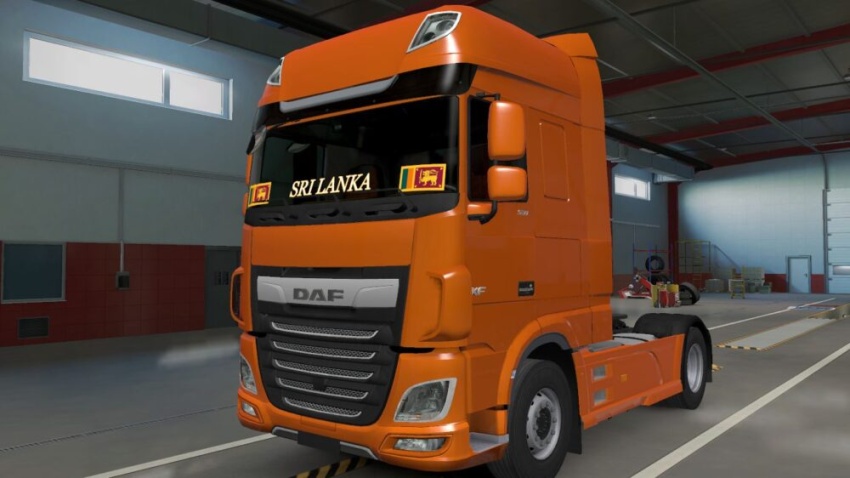 ETS2 - Sri Lanka Windscreen Flag Sticker for All Trucks V1.57