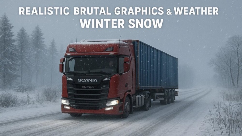 ETS2 - Realistic Brutal Graphics & Weather Winter Snow V12.7.1
