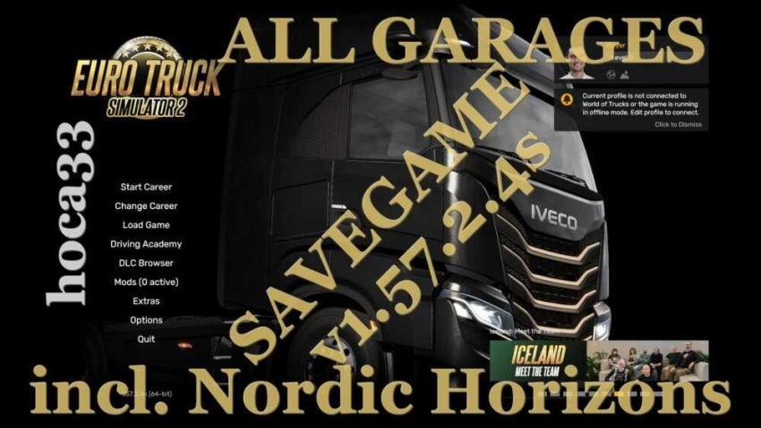 ETS2 - Save Profile (All Map DLCs Required) V1.57.2.4s