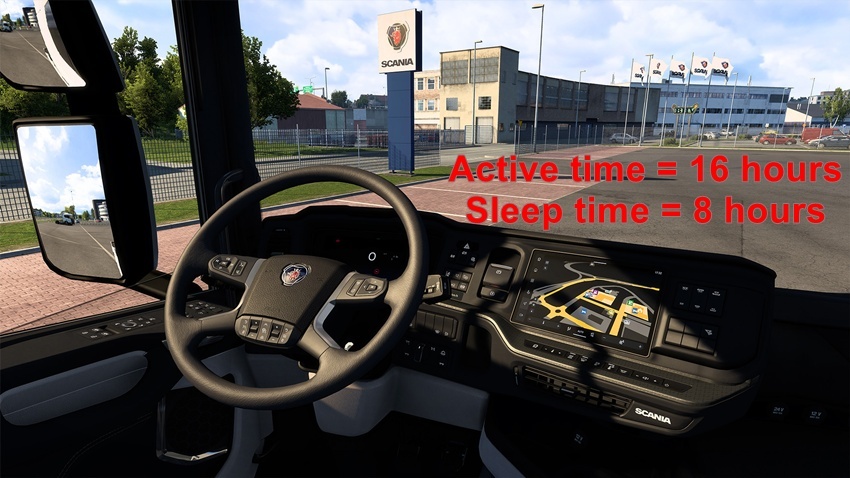 ETS2 - Sleep Time 8 Hours, Active Time 16