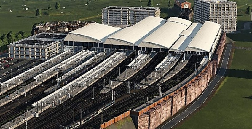 Transport Fever 2 - Asymmetric Modular Station Roof