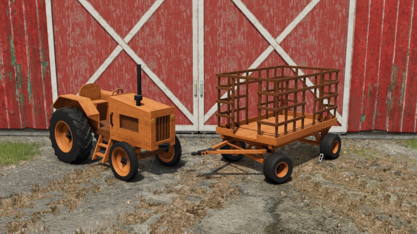 FS25 - Wooden Tractor Set V1.0