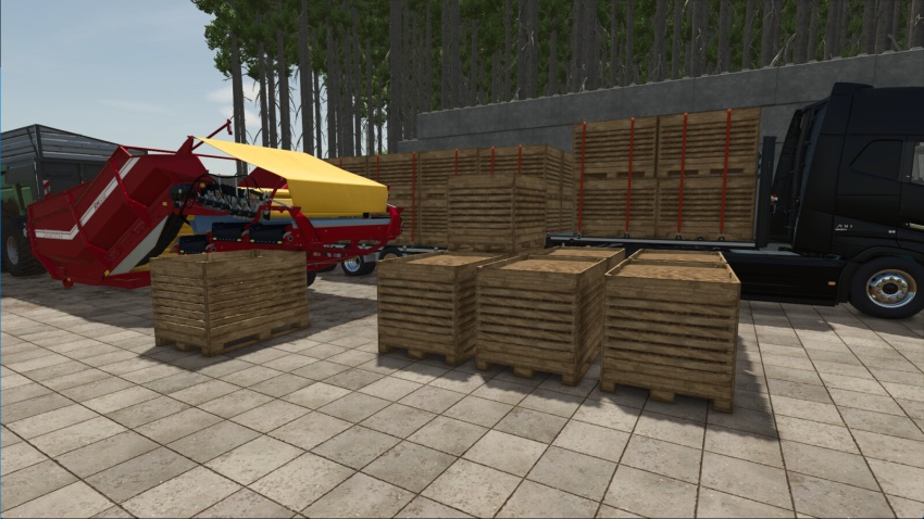 FS25 - Grimme Receiving Hopper With Automatic Pallet Stacking V1.0