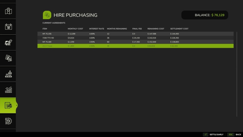 FS25 - Hire Purchasing V1.0.0.9